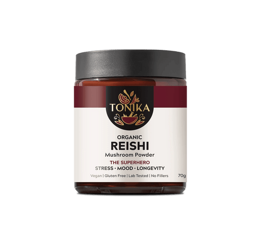 Tonika Powder TONIKA Organic Reishi Mushroom Powder Glass Jar - THE SUPERHERO 70gm