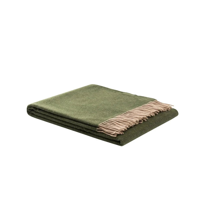 Ulisse Pure Wool Plaid Throw - Elegant Linen