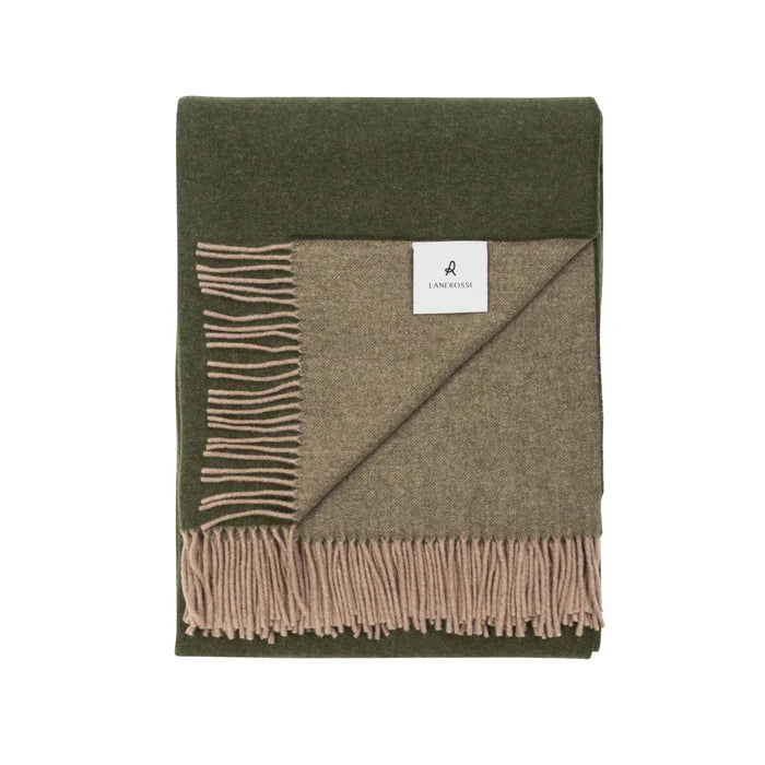 Ulisse Pure Wool Plaid Throw - Elegant Linen
