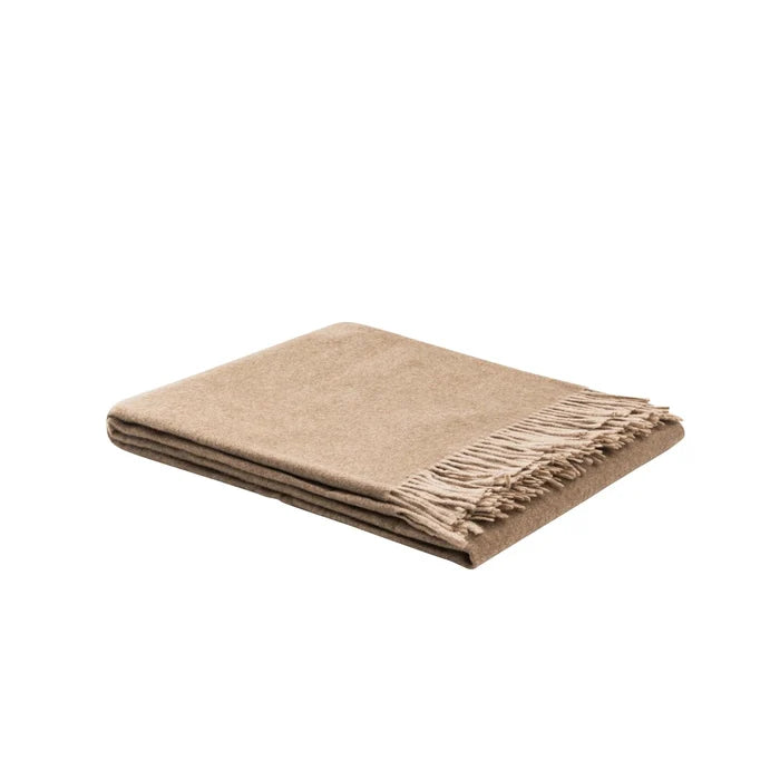 Ulisse Pure Wool Plaid Throw - Elegant Linen