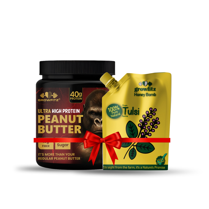 Ultra High Protein Peanut Butter with Honey from Tulsi Farms | Combo | 900gm