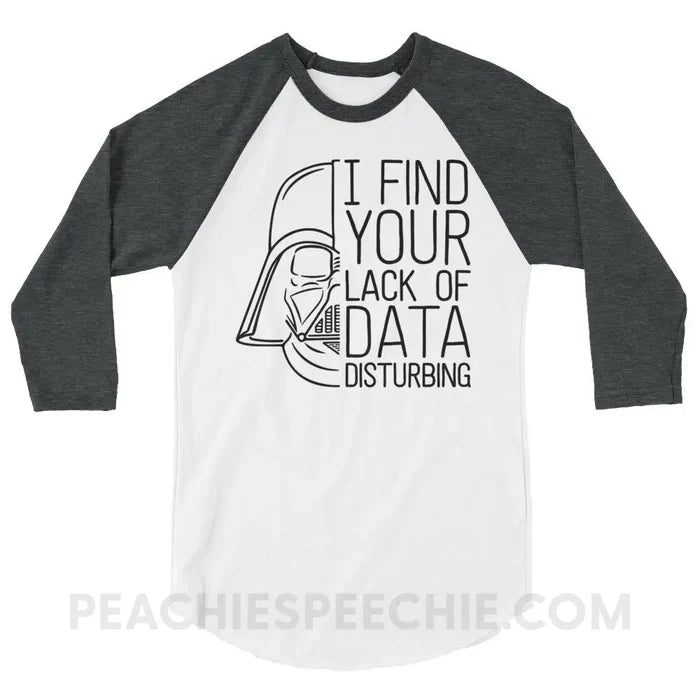 Vader Baseball Tee - White/Heather Charcoal / XS - T-Shirts & Tops peachiespeechie.com