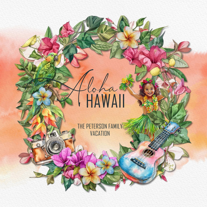 Add these beautiful watercolor digital scrapbooking embellishments and papers by Lucky Girl Creative digital art to all your Hawaiian, Caribbean, summer, and tropical digital scrapbooking pages and albums! Great for vacations to Hawaii, Caribbean, the South Pacific, Polynesia, and other tropical locations. Embellishments include flamingo, parrot, crab, dolphin, fish, marlin, gecko, octopus, oyster, lizard, iguana, sea turtle, sting ray, fish, whale, luau, orca, bamboo, beach towel, cruise ship, and more.