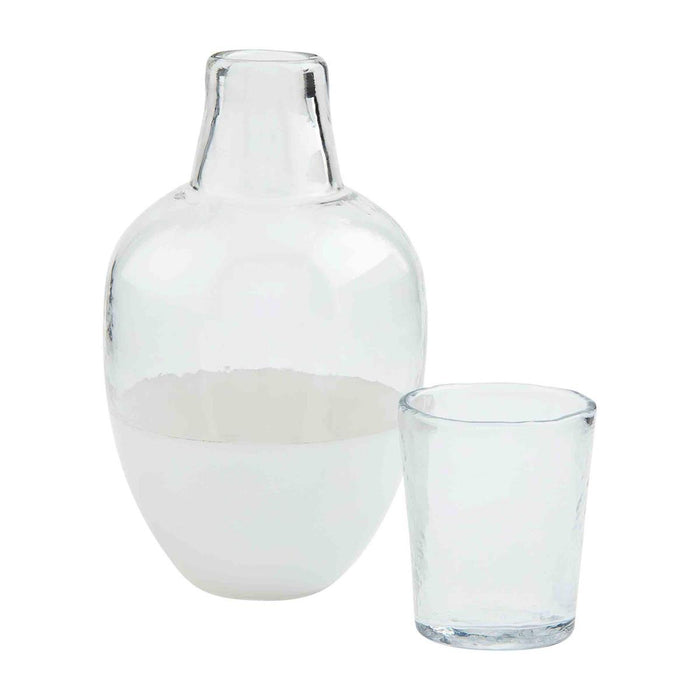 White Glass Carafe Set - Pine & Moss