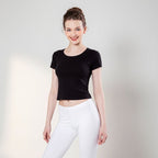 Women’s Seamless Short Sleeve Crop Top – Slim Fit Performance Yoga & Pilates Tee | ANATARA