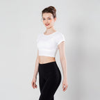 Women’s Seamless Short Sleeve Crop Top – Slim Fit Performance Yoga & Pilates Tee | ANATARA