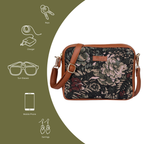 Women’s vintage tapestry vegan‑leather compact crossbody sling bag for everyday, travel, and casual outings — Canada & USA-feature image