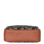Women’s vintage tapestry vegan‑leather compact crossbody sling bag for everyday, travel, and casual outings — Canada & USA-bottom view