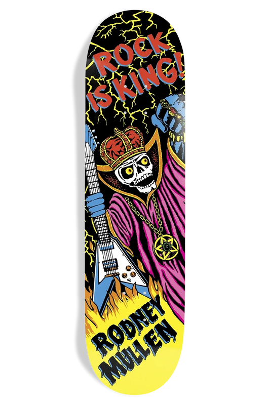 World Industries Mullen Rock Is King EX7 8.5 skateboard deck front view