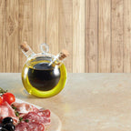 World of Flavours Italian 2 in 1 Oil & Vinegar Round Bottle - 350ml / 70ml - Waha Lifestyle