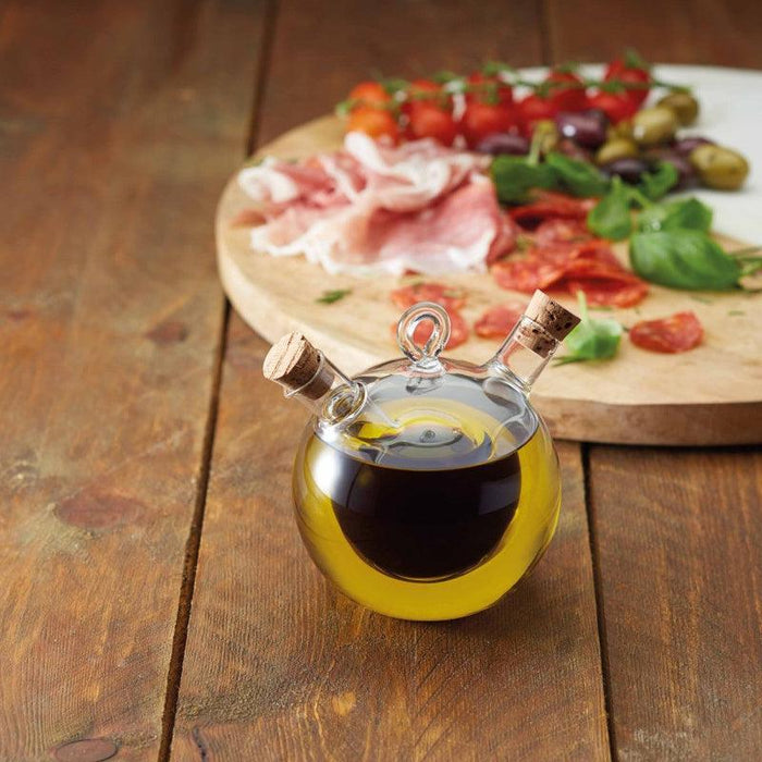 World of Flavours Italian 2 in 1 Oil & Vinegar Round Bottle - 350ml / 70ml - Waha Lifestyle