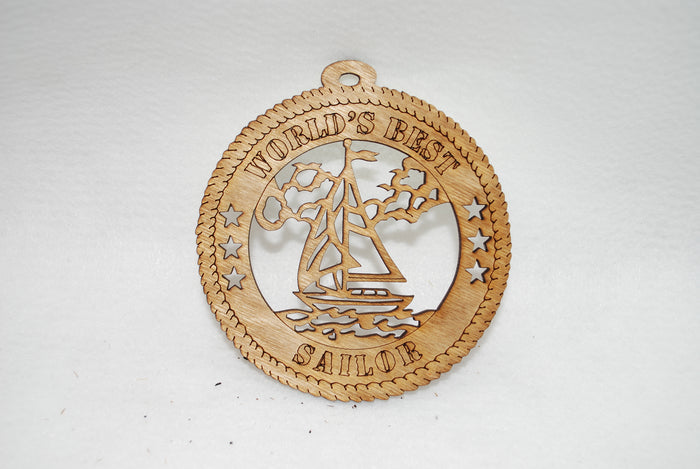 WORLDS BEST SAILOR LASER CUT ORNAMENT