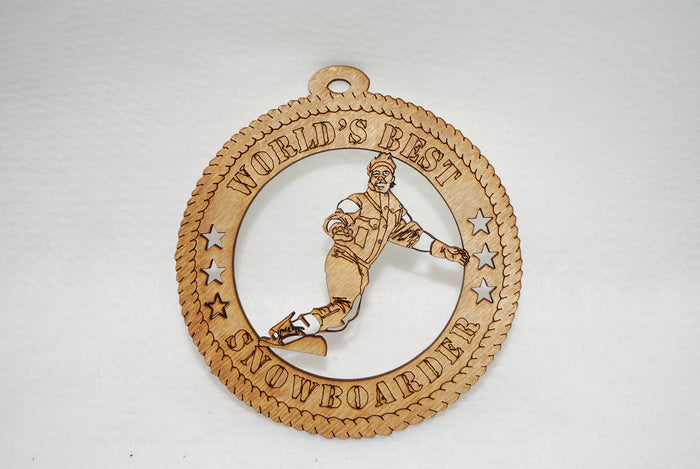 WORLD'S BEST SNOWBOARDER LASER CUT ORNAMENT