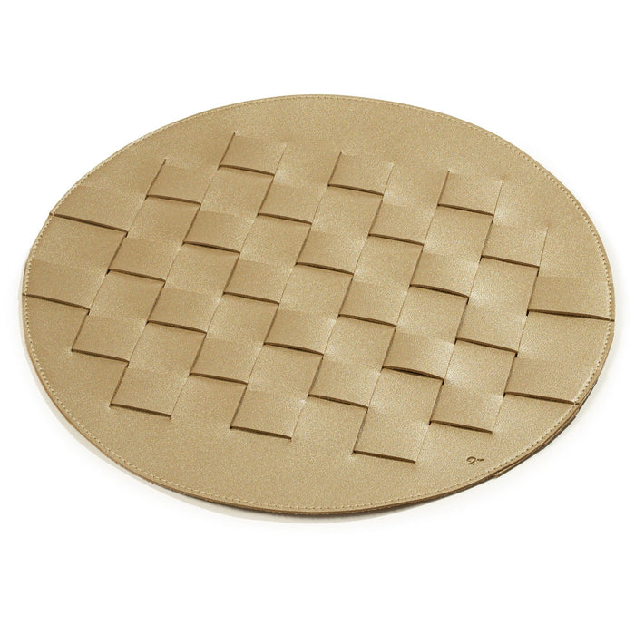 Woven Leather Round Chargers
