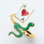 Ace of Heart & Snake Ring