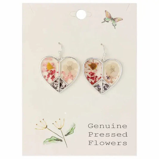 ZAD Peace and Love Dried Flowers Earrings