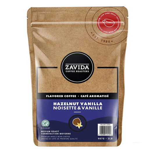 Zavida Whole Medium Roast Coffee Beans (Hazelnut Vanila) 907g - Shoppers-kart.com