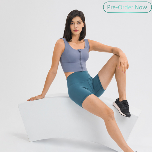 Zipper style convenient sports bra