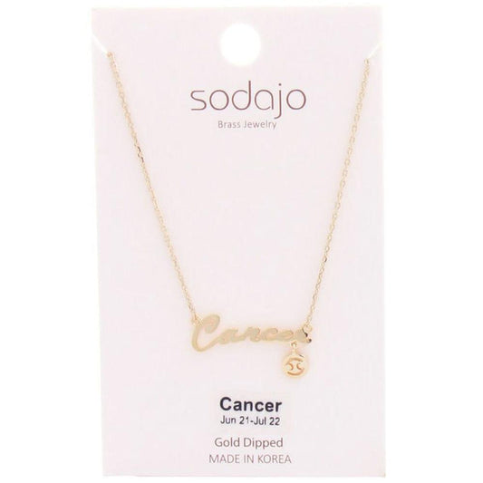 Zodiac Horoscope Cursive Necklace